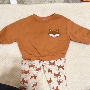 Cat & Jack Brown Fox Kids Matching Set